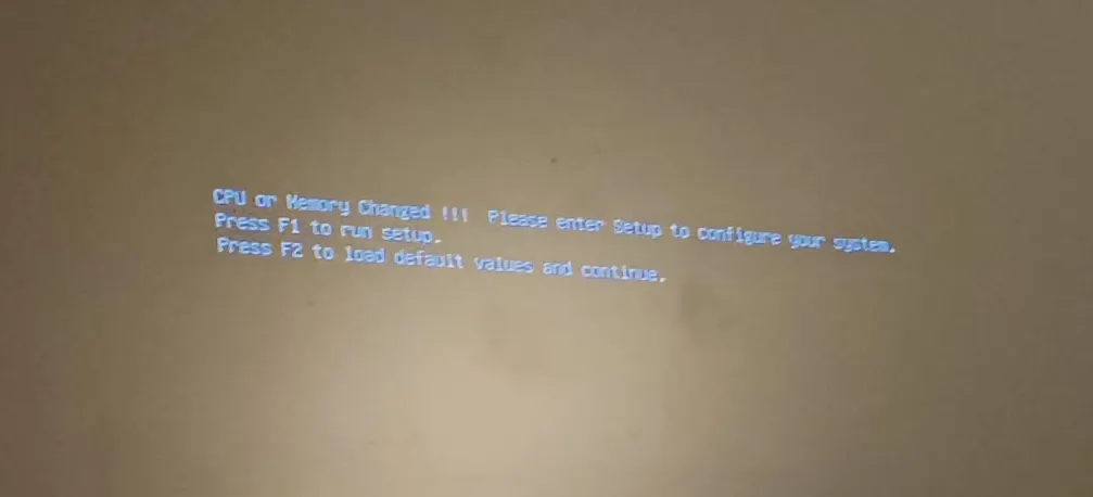 A photo of a computer display giving technical information